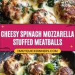 Spinach Garlic Meatballs Stuffed With Mozzarella Recipe