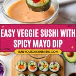 Stuffed Cucumber Veggie Sushi Recipe