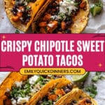 Crispy Chipotle Sweet Potato Tacos with Lime Crema Recipe