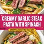 Steak Pasta with Creamy Garlic Sauce Recipe