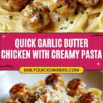 Garlic Butter Chicken Bites with Creamy Parmesan Pasta Recipe