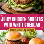 White Cheddar Chicken Burgers with Caramelized Onions Recipe