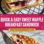 Easy Frozen Waffle Sweet Breakfast Sandwich Recipe