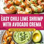Chili Lime Shrimp with Avocado Crema Recipe