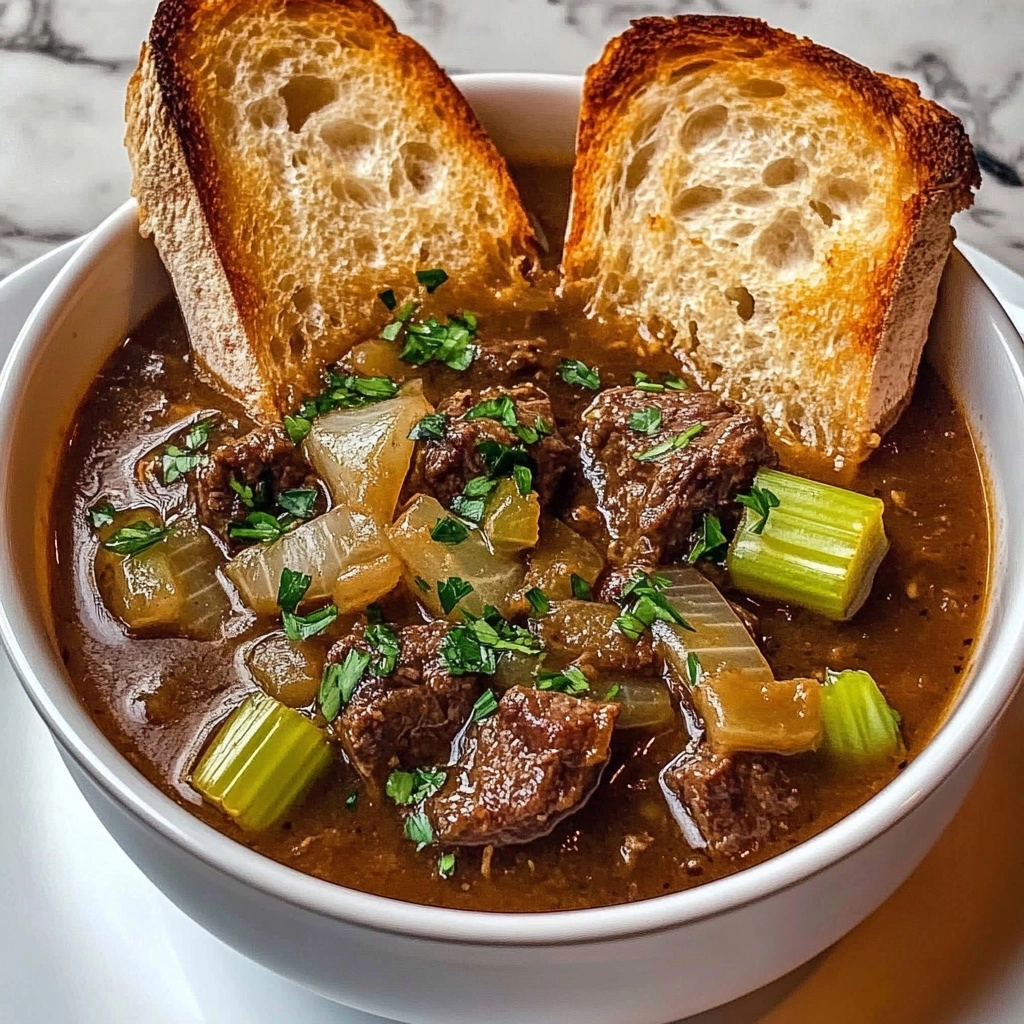 French Onion Beef Short Rib Soup Recipe - Recipe Image