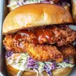 Fried Buffalo Chicken Sandwiches with Blue Cheese Slaw Recipe