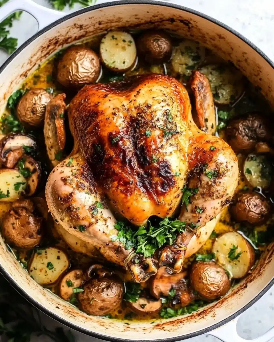 Creamy Lemon and Herb Pot Roasted Chicken Recipe