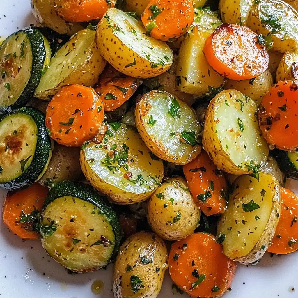 Garlic Herb Roasted Potatoes, Carrots, and Zucchini Recipe - Recipe Image