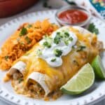 Smothered Green Chile Chicken Burritos Recipe