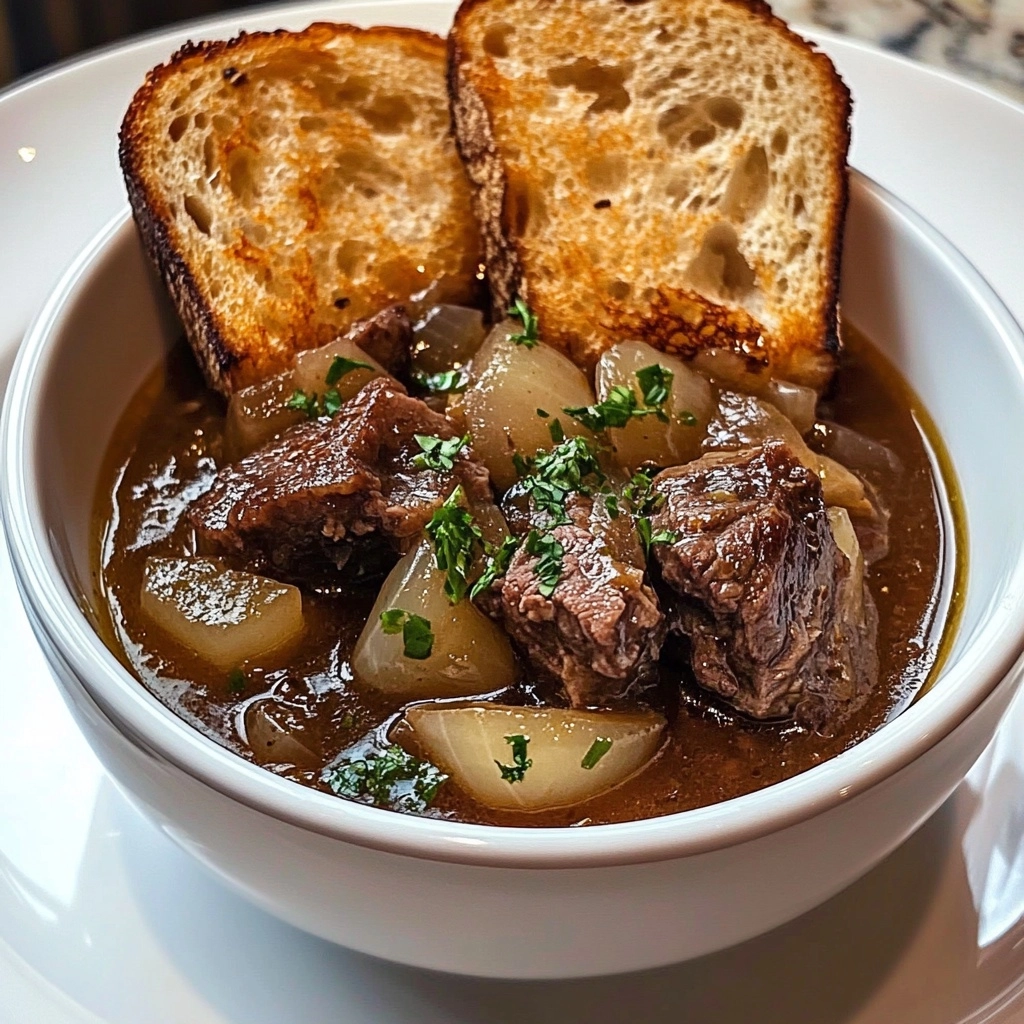 French Onion Beef Short Rib Soup Recipe - Recipe Image