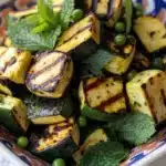 Grilled Zucchini, Halloumi, Pea Salad with Mint, Dijon and Lemon Recipe