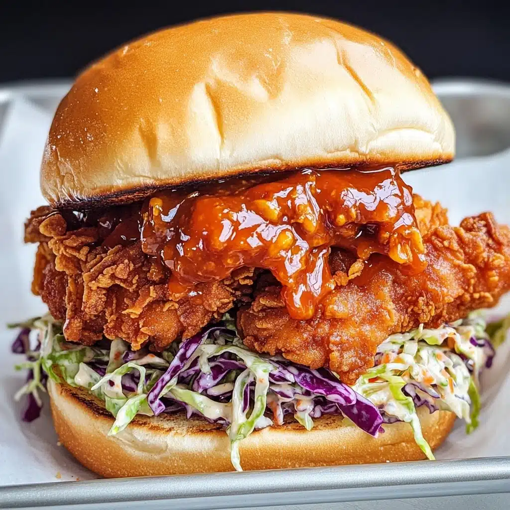 Fried Buffalo Chicken Sandwiches with Blue Cheese Slaw Recipe - Recipe Image