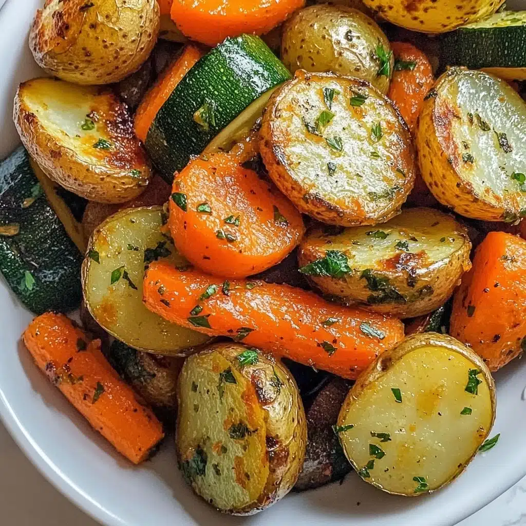 Garlic Herb Roasted Potatoes, Carrots, and Zucchini Recipe - Recipe Image