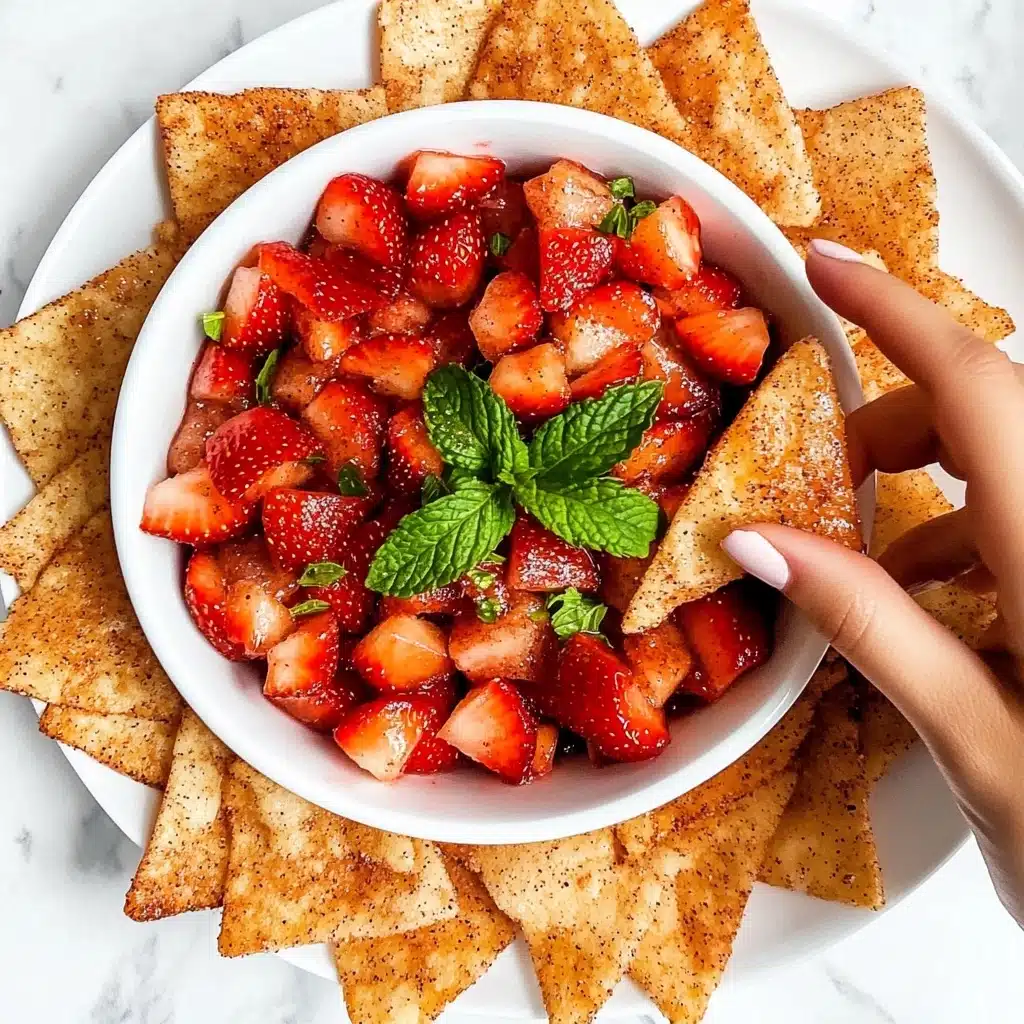 Dessert Strawberry Salsa with Cinnamon Chips Recipe - Recipe Image