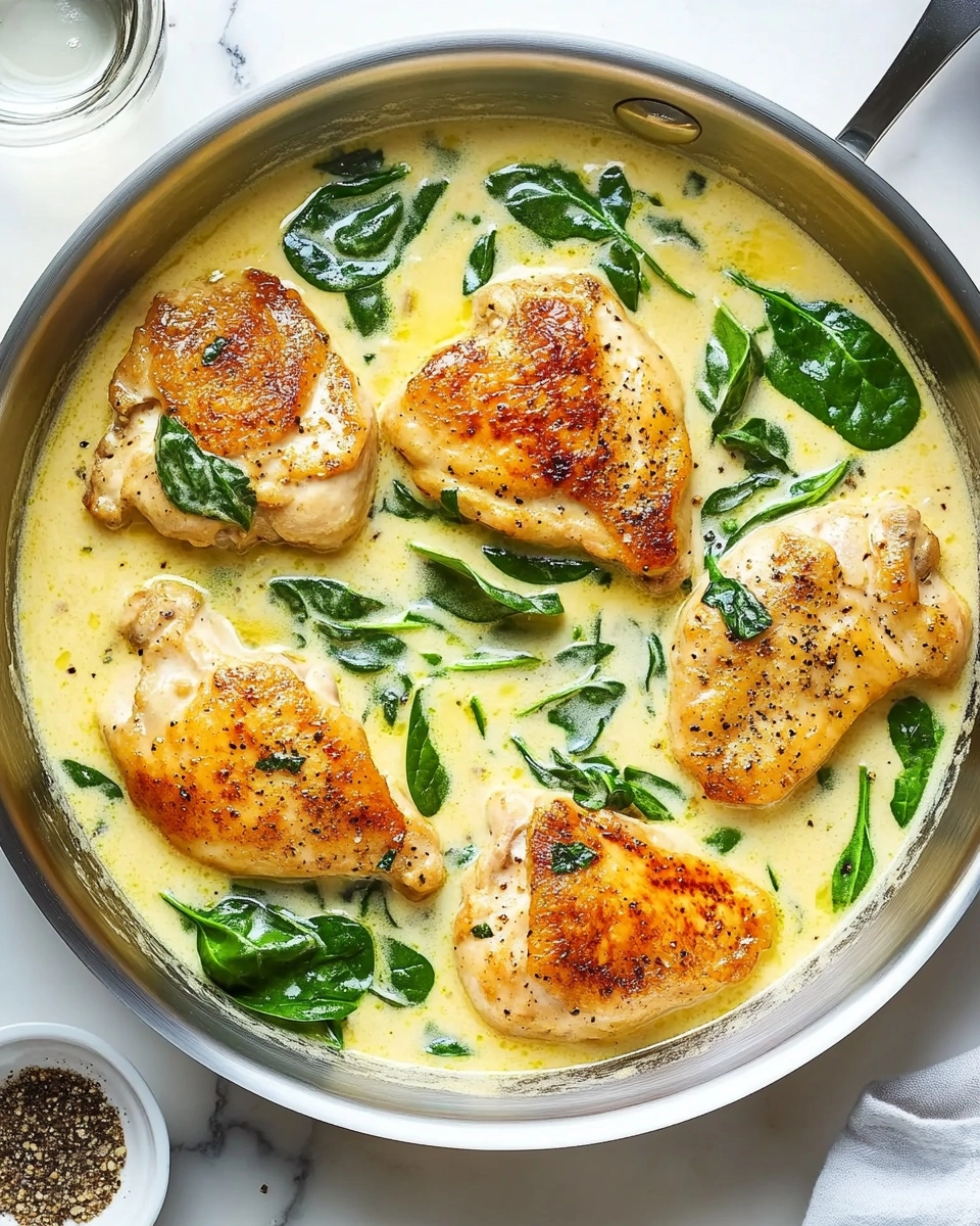 Creamy Garlic Skillet Chicken with Spinach Recipe