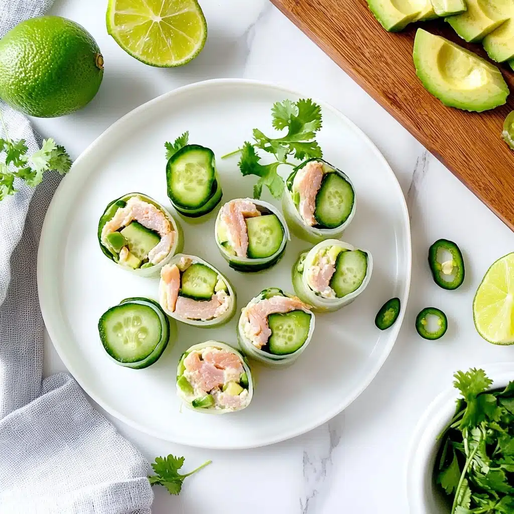 Cucumber Tuna Avocado Salad Rolls Recipe - Recipe Image