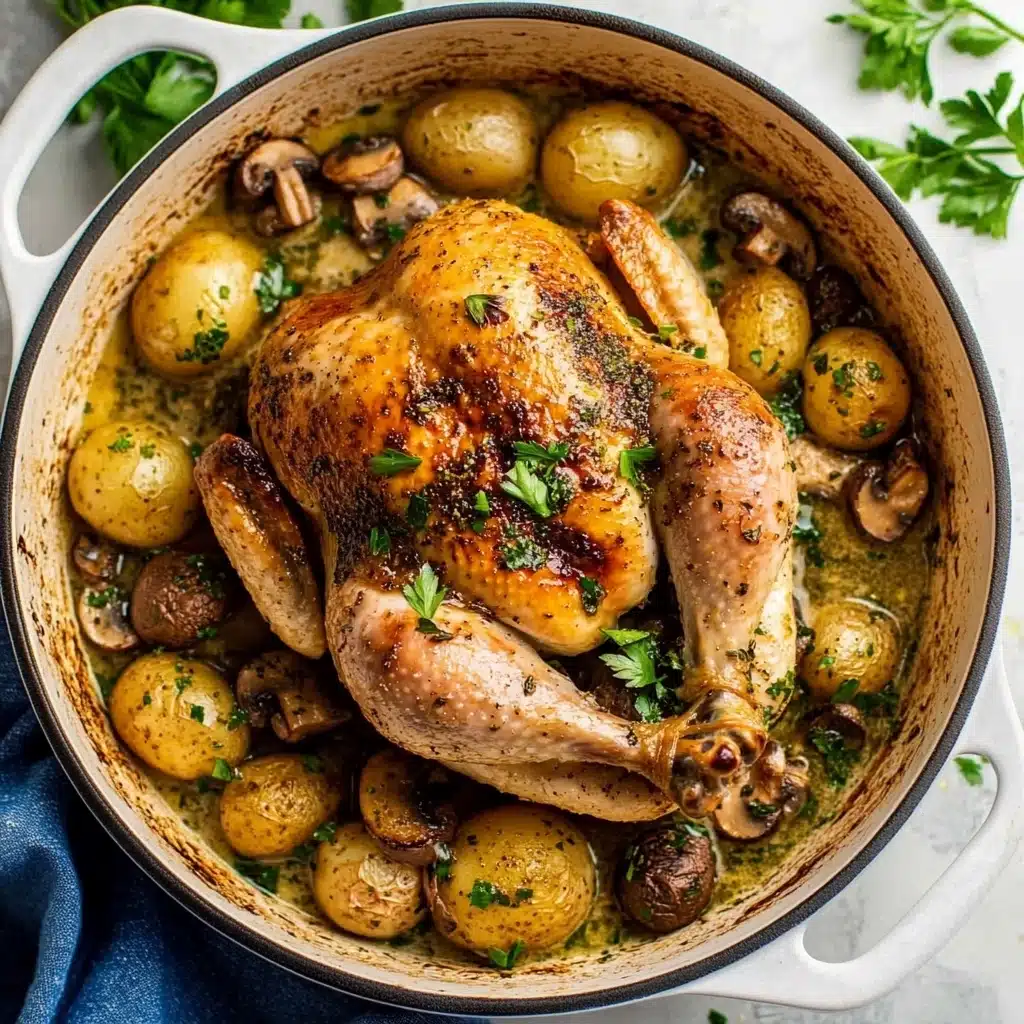 Creamy Lemon and Herb Pot Roasted Chicken Recipe - Recipe Image