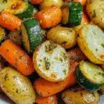 Garlic Herb Roasted Potatoes, Carrots, and Zucchini Recipe