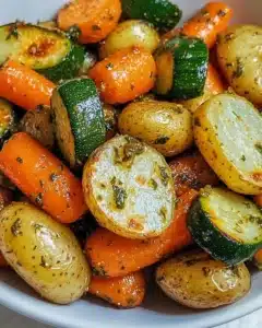 Garlic Herb Roasted Potatoes, Carrots, and Zucchini Recipe