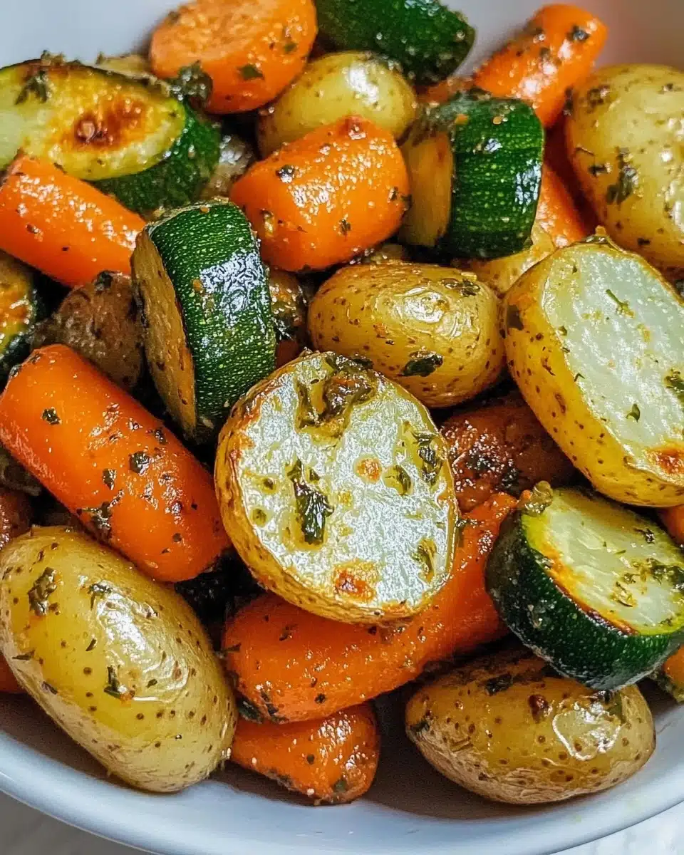 Garlic Herb Roasted Potatoes, Carrots, and Zucchini Recipe