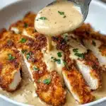 Parmesan Crusted Chicken with Creamy Garlic Sauce Recipe