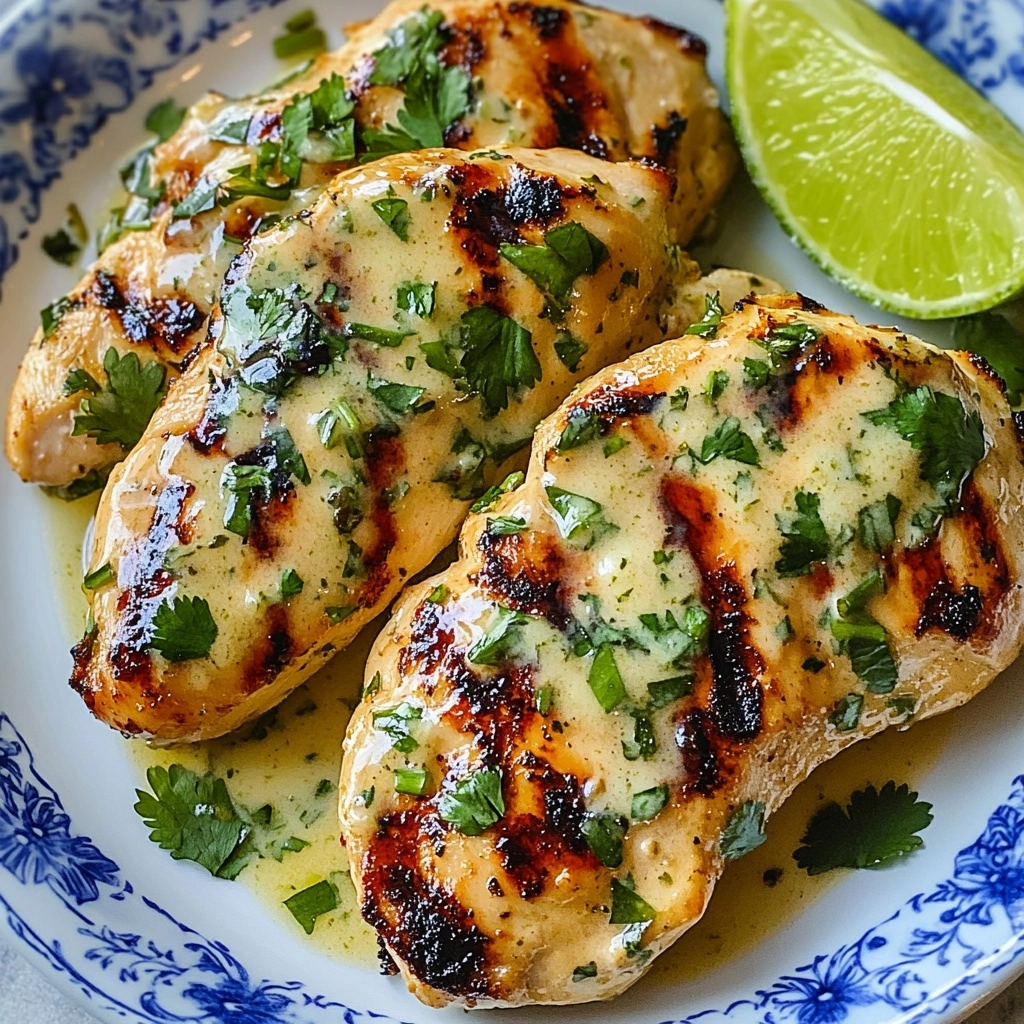 Grilled Salsa Verde Pepper Jack Chicken Recipe - Recipe Image