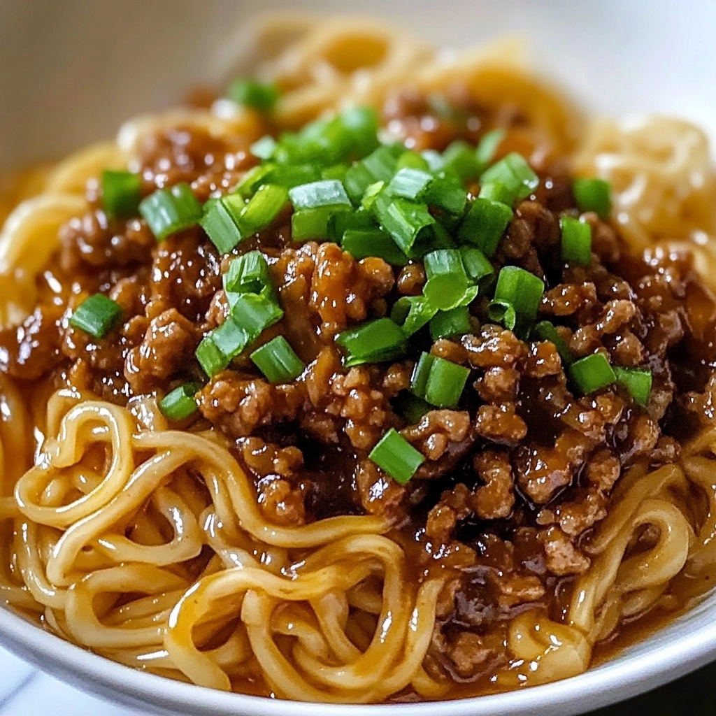 Mongolian Ground Beef Noodles Recipe - Recipe Image