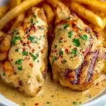 Spicy Creamy Garlic Parmesan Chicken Fillet with Fries Recipe