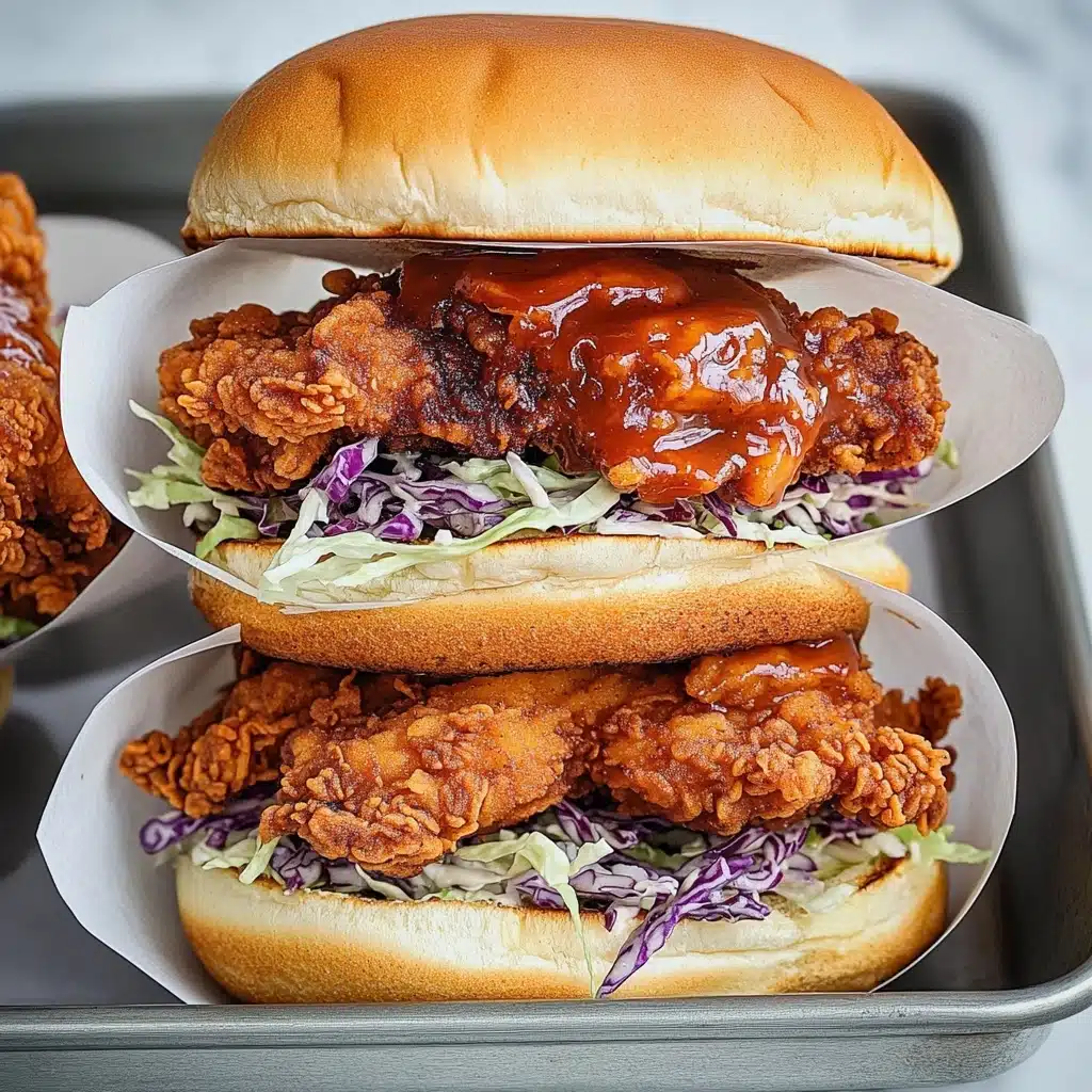 Fried Buffalo Chicken Sandwiches with Blue Cheese Slaw Recipe - Recipe Image