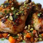Sweet & Spicy Roast Chicken with Carrots, Dates & Pistachios Recipe
