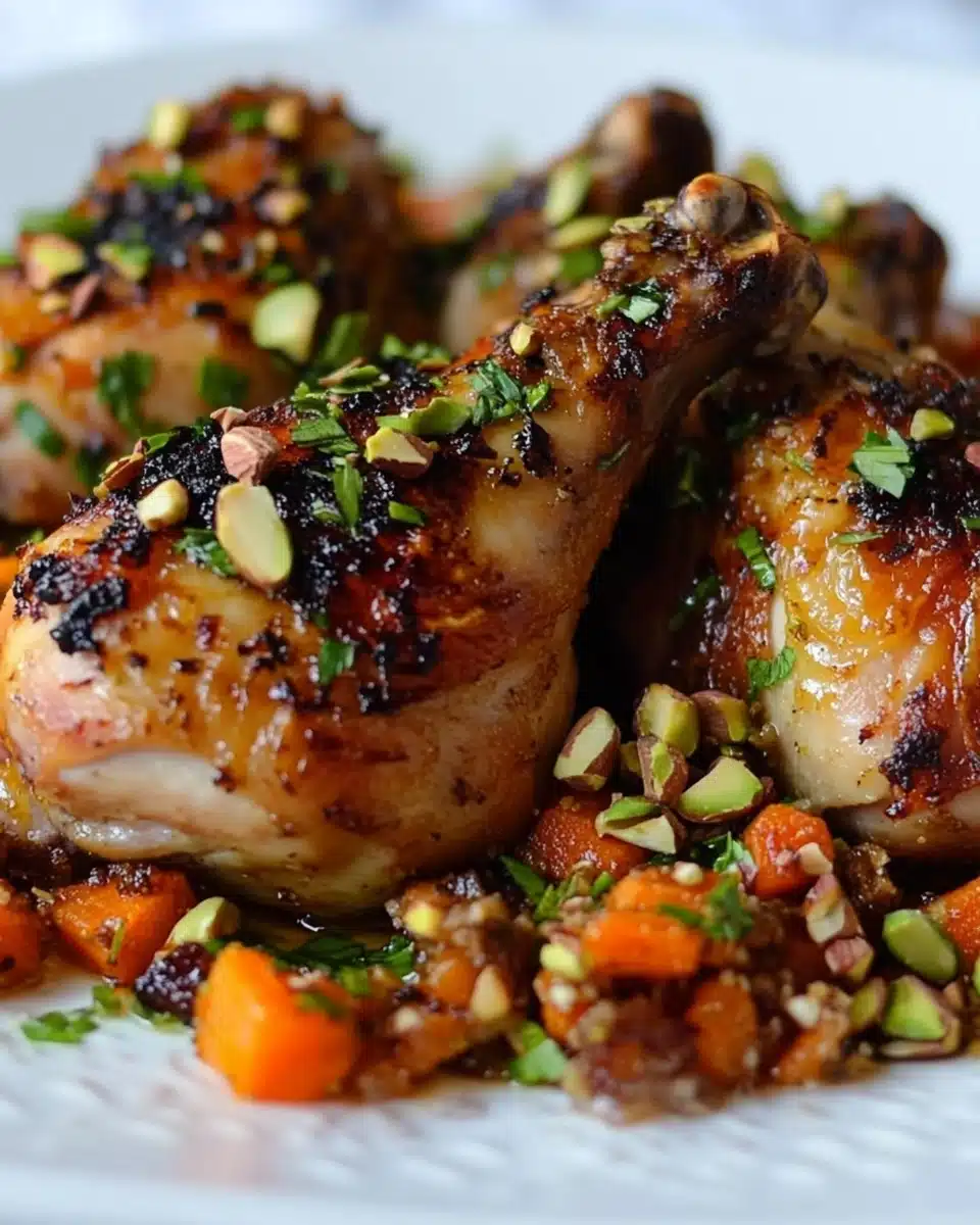 Sweet & Spicy Roast Chicken with Carrots, Dates & Pistachios Recipe