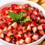 Dessert Strawberry Salsa with Cinnamon Chips Recipe