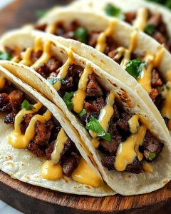 Garlic Butter Honey BBQ Beef Tacos Recipe