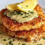 Lemon Pecorino Crusted Chicken with Creamy Lemon Sauce Recipe