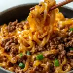 Mongolian Ground Beef Noodles Recipe