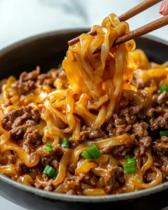 Mongolian Ground Beef Noodles Recipe