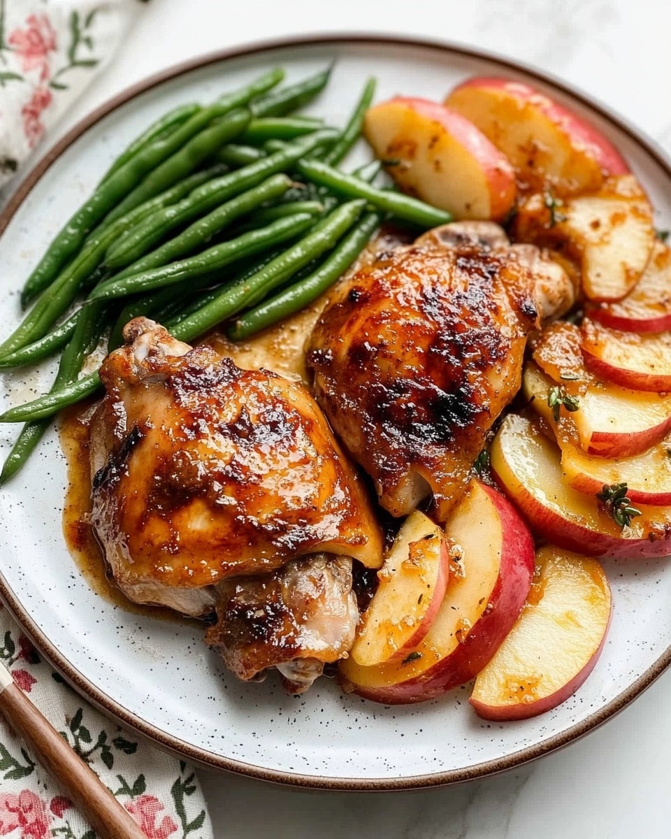 Easy Apple Cider Chicken with Caramelized Onions and Sliced Apples Recipe