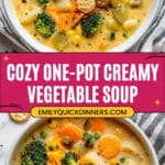 One Pot Creamy Vegetable Soup Recipe