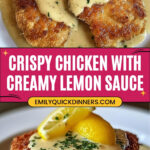 Lemon Pecorino Crusted Chicken with Creamy Lemon Sauce Recipe