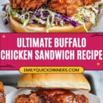 Fried Buffalo Chicken Sandwiches with Blue Cheese Slaw Recipe