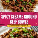 Spicy Sesame Ground Beef Bowls Recipe