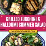 Grilled Zucchini, Halloumi, Pea Salad with Mint, Dijon and Lemon Recipe