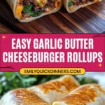 Garlic Butter Beef Cheeseburger Rollups Recipe