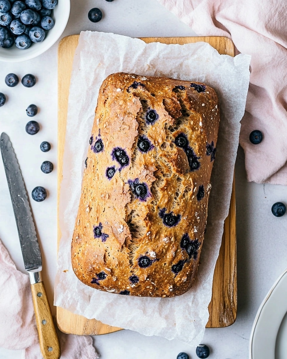 Two slices of moist cake sit on white, rustic plates with slightly raised ridged edges. Each slice shows a textured crumb with bits of dark blueberries and small green flecks throughout. The cake’s outer crust is light golden brown with a slightly rough surface. Around the plates are scattered fresh blueberries, and two vintage silver forks rest over a white marbled textured surface in the background. A soft beige cloth is partially visible near the bottom of the frame. photo taken with an iphone --ar 4:5 --v 6.1