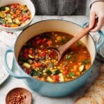 Hearty Vegetable Soup with Chickpeas and Kale Recipe