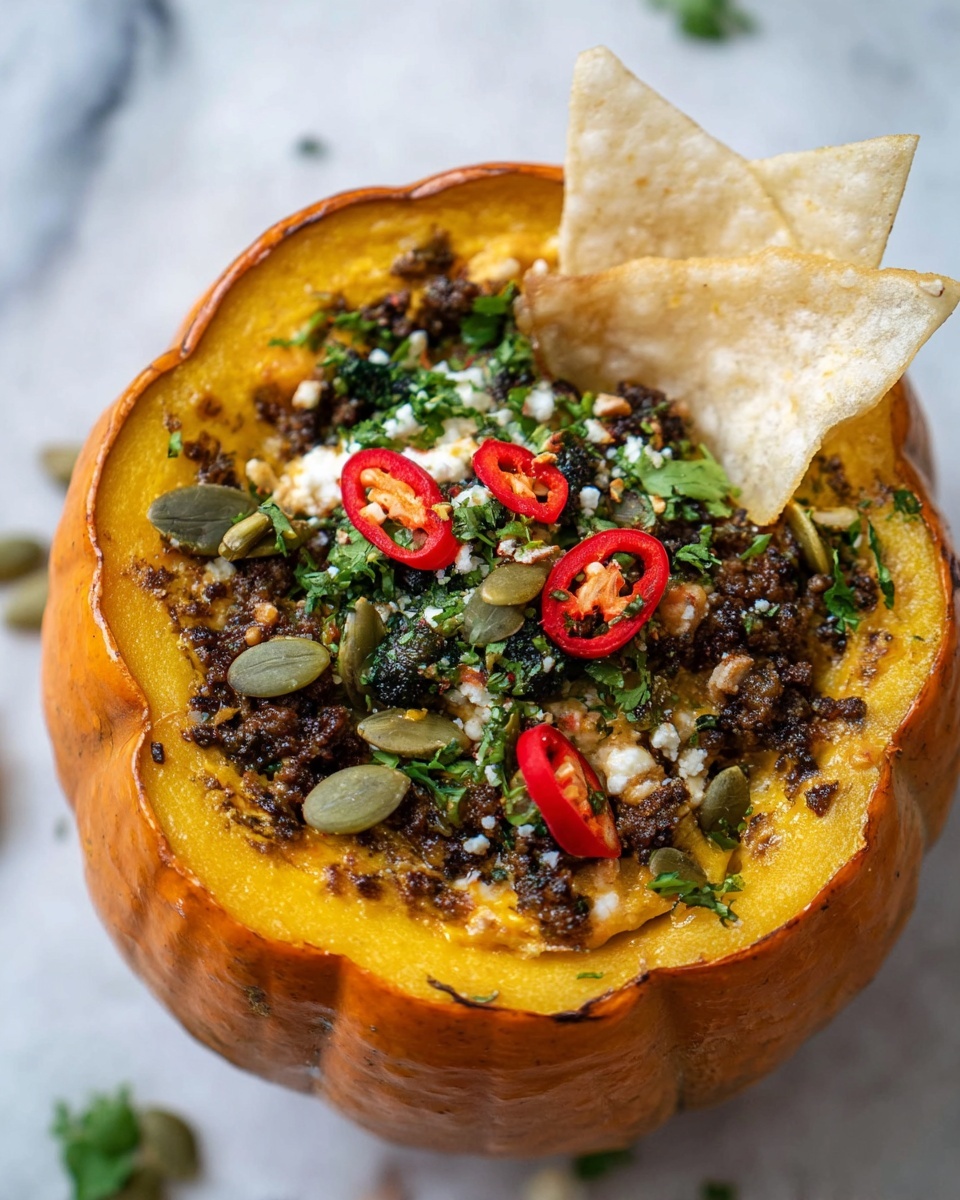 Pumpkin Chorizo Queso Fundido with Pepitas and Cotija Recipe