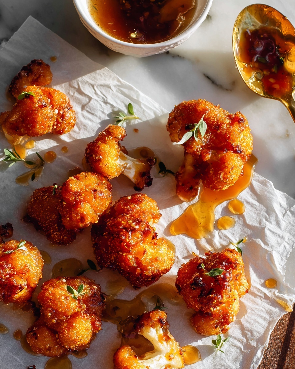 Crunchy Baked Hot Honey Cauliflower with Creamy Wing Sauce Recipe