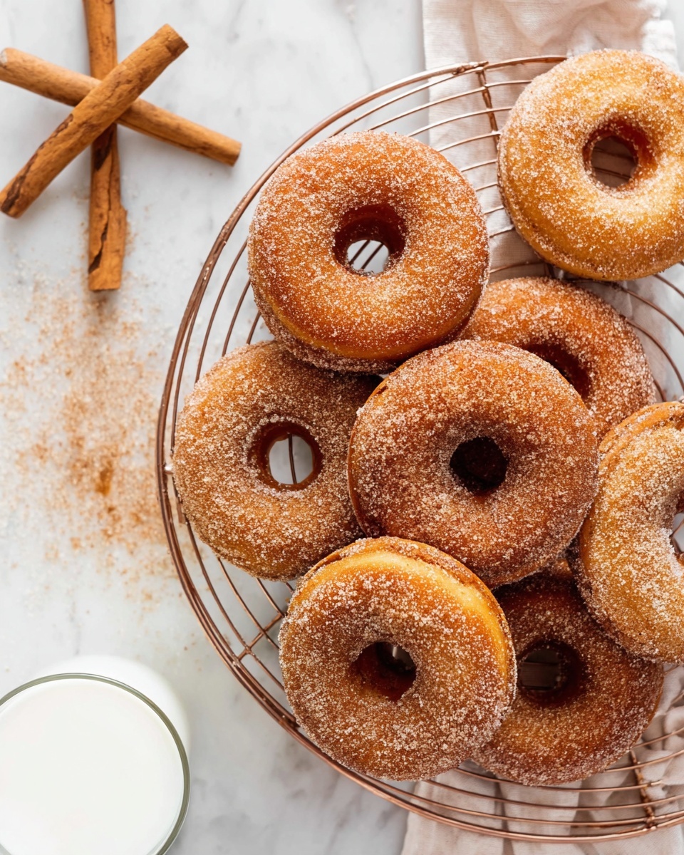 Baked Pumpkin Donuts with Cinnamon Sugar Coating Recipe