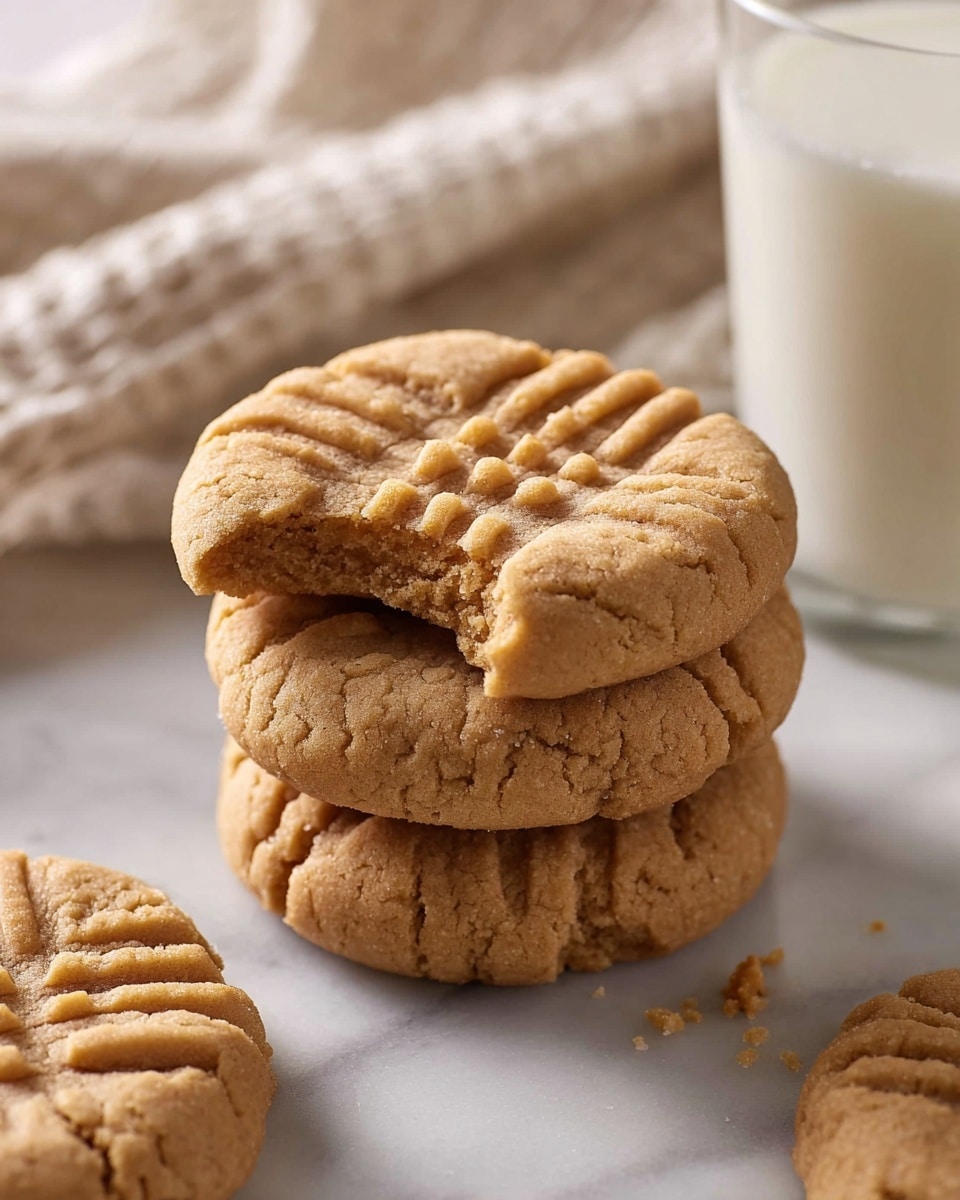 Several light brown cookies with a soft texture are placed closely together on a copper cooling rack. Each cookie has a pattern pressed into the top, made with a fork showing crisscross lines. The cookies have slight cracks on their surface, adding to their homemade look. The background shows a white marbled surface. photo taken with an iphone --ar 4:5 --v 7