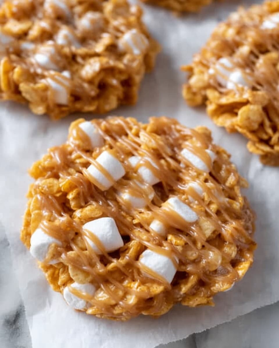 No-Bake Peanut Butter Cornflake Cookies with Marshmallows Recipe